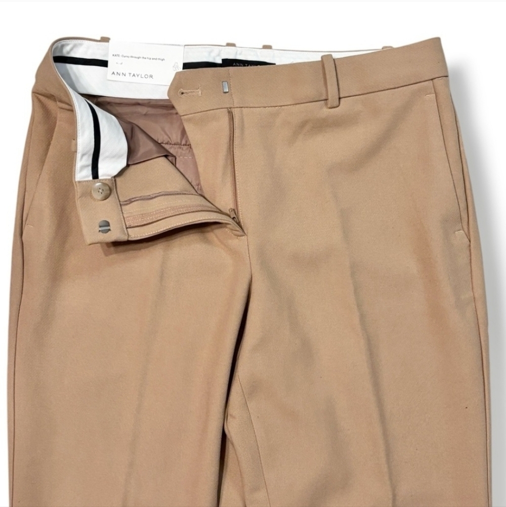 ANN TAYLOR Tan Madison Flare Trousers The Kate Fit (Curvy) Size 8 - Picture 4 of 10